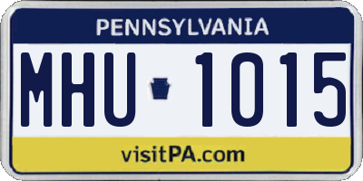 PA license plate MHU1015