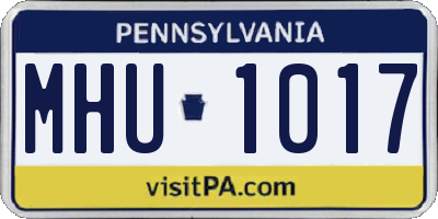 PA license plate MHU1017