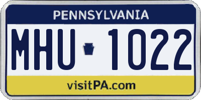 PA license plate MHU1022