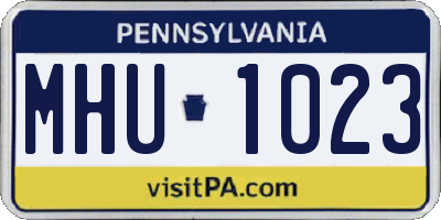 PA license plate MHU1023