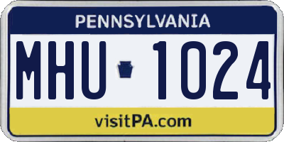 PA license plate MHU1024