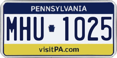 PA license plate MHU1025