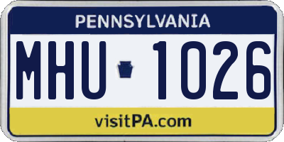 PA license plate MHU1026
