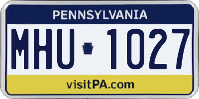 PA license plate MHU1027