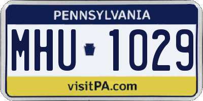 PA license plate MHU1029
