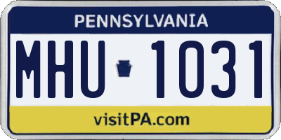 PA license plate MHU1031
