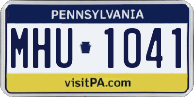 PA license plate MHU1041