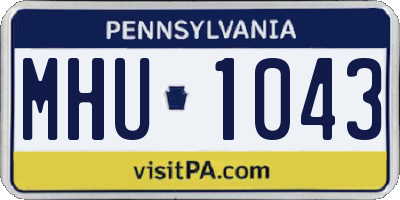 PA license plate MHU1043