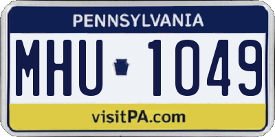 PA license plate MHU1049