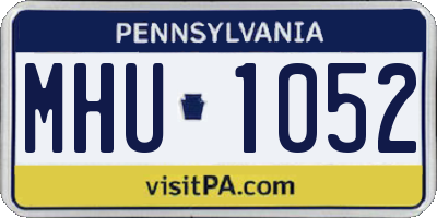 PA license plate MHU1052