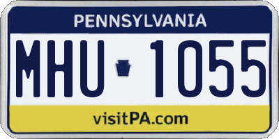 PA license plate MHU1055