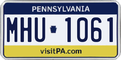 PA license plate MHU1061