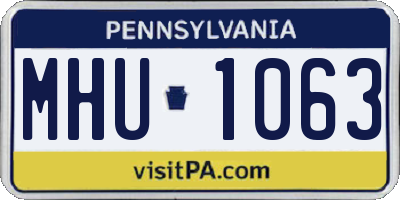 PA license plate MHU1063