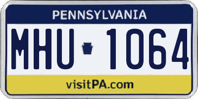 PA license plate MHU1064