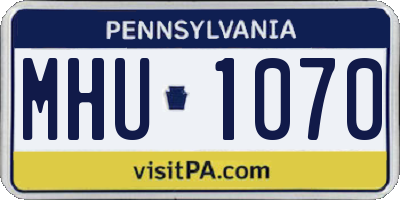 PA license plate MHU1070