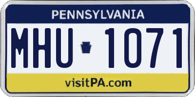 PA license plate MHU1071