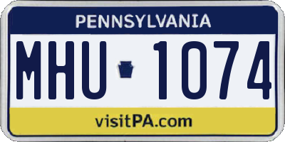 PA license plate MHU1074