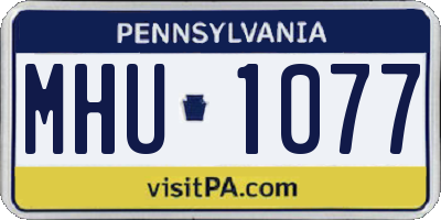 PA license plate MHU1077