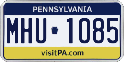 PA license plate MHU1085