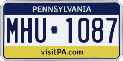PA license plate MHU1087