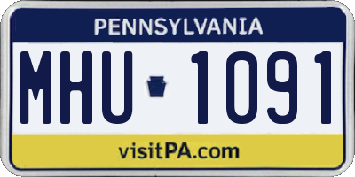 PA license plate MHU1091