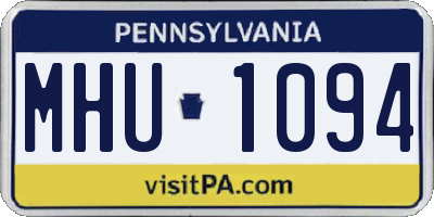 PA license plate MHU1094