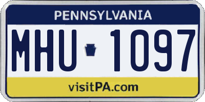 PA license plate MHU1097