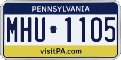 PA license plate MHU1105