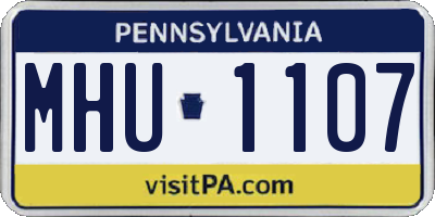 PA license plate MHU1107