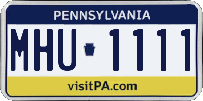 PA license plate MHU1111