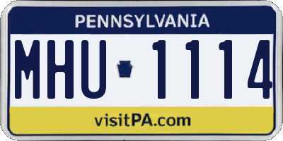 PA license plate MHU1114