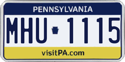 PA license plate MHU1115