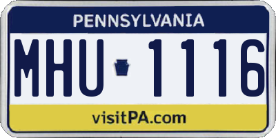 PA license plate MHU1116