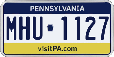 PA license plate MHU1127