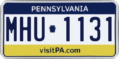 PA license plate MHU1131