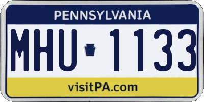 PA license plate MHU1133
