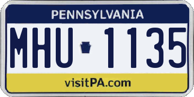 PA license plate MHU1135