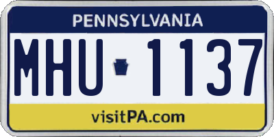 PA license plate MHU1137
