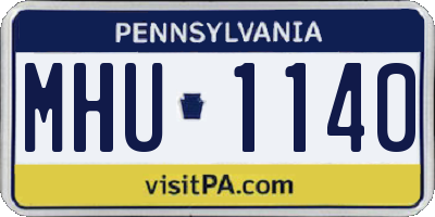 PA license plate MHU1140