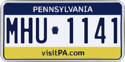 PA license plate MHU1141