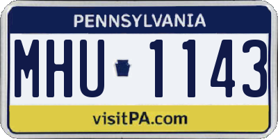 PA license plate MHU1143