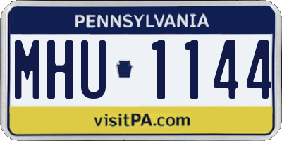 PA license plate MHU1144