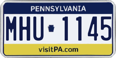 PA license plate MHU1145