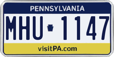 PA license plate MHU1147