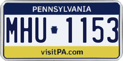 PA license plate MHU1153
