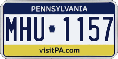 PA license plate MHU1157