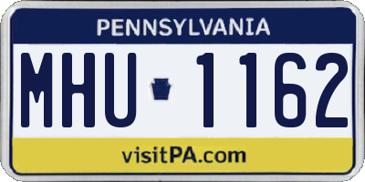 PA license plate MHU1162