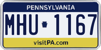 PA license plate MHU1167