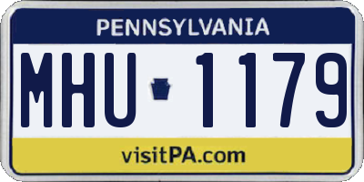 PA license plate MHU1179