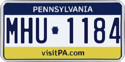 PA license plate MHU1184